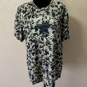 Converse camouflage mens green t-shirt size XL